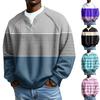 Herrfritidshuva Utomhus V-hals Vågmönster Långärmad