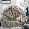 White Tiger Print Flannel Blanket, High Quality Comfortable for All Seasons, Home Decor, Warmth and Comfort, Perfect for Christmas Gifts