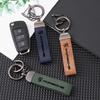 Metal Leather Car Keychain Anti-Loss Key Ring For Porsche Panamera Carman Macann Bobst Cayenne 911 981 991 970 996 Stickers