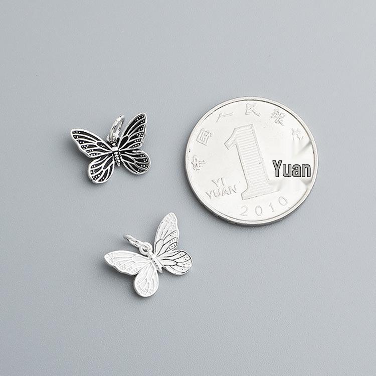 S925 Sterling Silver Striped Butterfly Luxury Pendant Necklace & Bracelet