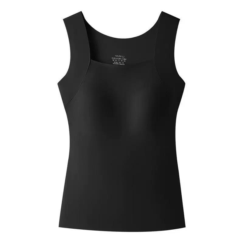 Damen Square Neck Thermos-Tanktop Nahtlos Slim Fit Ärmellos Unterhemd Weich Warm Innenbekleidung Weste Für den Winter