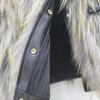 Women's Short Real Raccoon Wool Coat Sheepskin Square Collar Youthful Slim Fur Striped Coat for Women