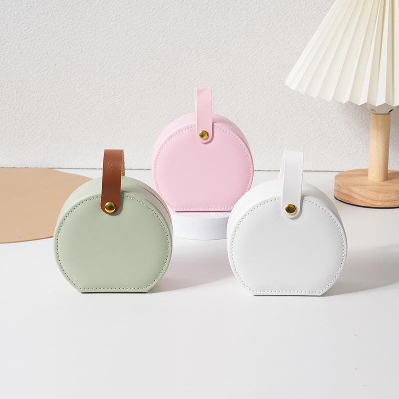 Mini Jewelry Organizer Display Travel Jewelry Case Boxes Earrings Necklace Ring Portable Handbag Jewelry Box Leather Storage