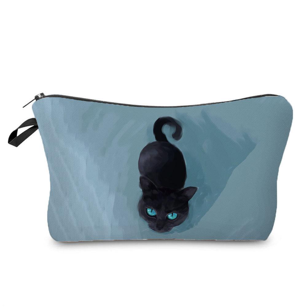 Women Cat Print Cosmetic Bag Toiletries Organize Travel Storage Case KTB
