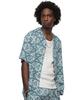 Schott NYC Hawaiian Shirt "Geometric Triangle" / 782-4123013 Men's Medium 391 Sax