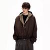 Unisex Retro Hooded Puffer Jacket Winter Warm Thick Cotton Coat Men Women Streetwear Loose Fit