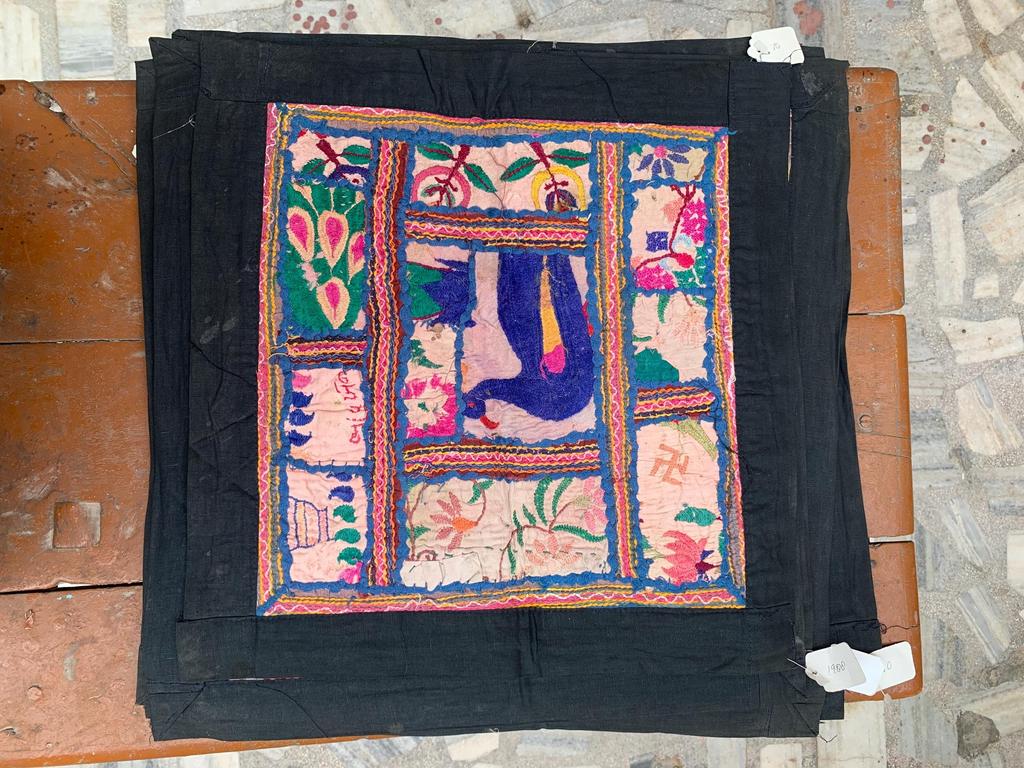 Hand Embroidered Cotton Pillow Cover: Boho Decorative Cushion 40