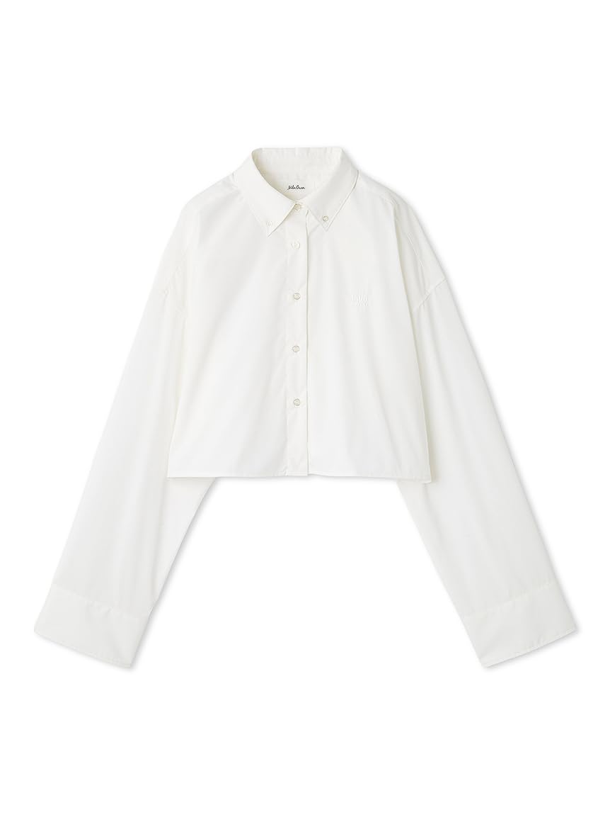 

Mila Owen Cropped 09WFB254116 Easy-Care Button-Down Shirt, Women s, White, білий