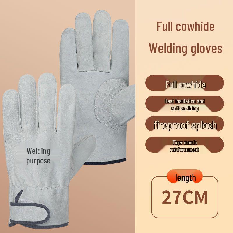 Cowhide Wear-Resistant Welding Gloves - Anti-Scald, Soft, Protective Labor Gloves