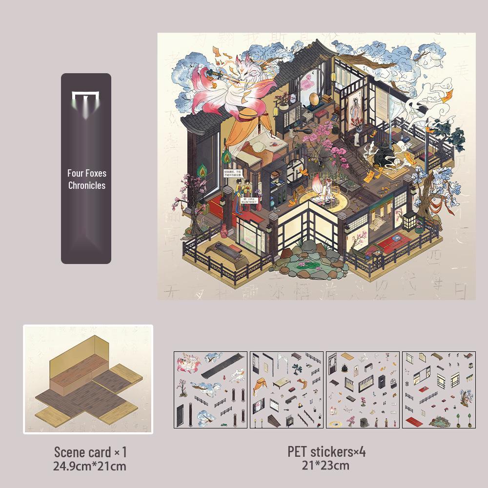Micro Ink 3D Cartoon Decompression Stickers for DIY Miniature Scene Journals