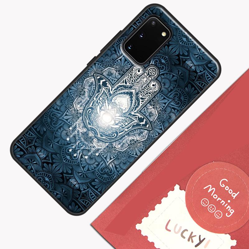 Hamsa Hand of Fatima Case For Samsung Galaxy S22 S21 S23 Ultra Note 20 S8 S9 S10 Note 10 Plus S20 FE Back Cover
