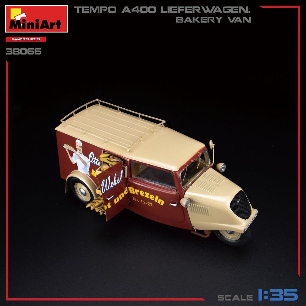 Miniart Scale Tempo A400 Reeferwagen Bakery Van Plastic Model Kit MA38066 1/35