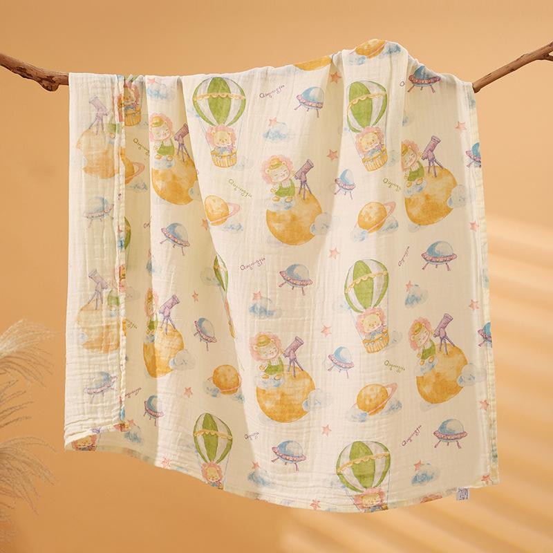 100x110cm Package Single Type A Pure Cotton Summer Thin Double-layer Gauze Bath Towel Pure Cotton Newborn Baby Blanket