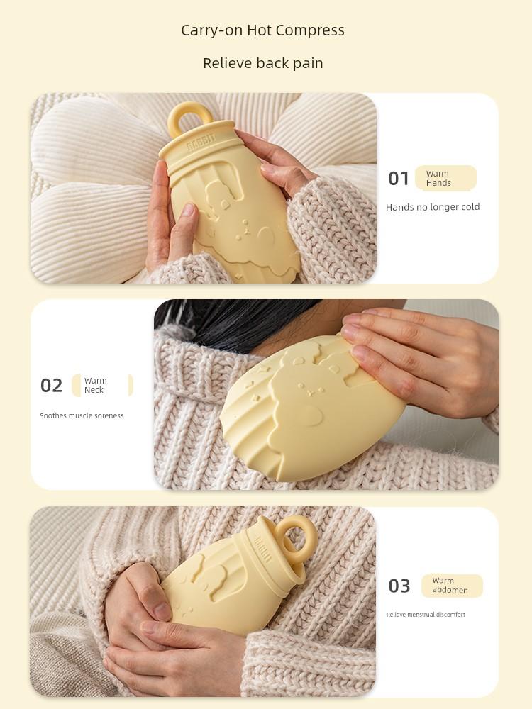 Small Size Hand Warmer Water Bag Hot Water Bag Water Injection Handbag Baby Baby Kids Silicone Hot Water Bottle Mini Hand Warmer