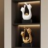 Modern Ceramic Ornaments  Creative Character Gesture Sculpture  Desktop Figurines Accessories Decoration Coffee Table Sculpture