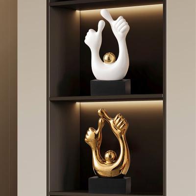 Modern Ceramic Ornaments  Creative Character Gesture Sculpture  Desktop Figurines Accessories Decoration Coffee Table Sculpture