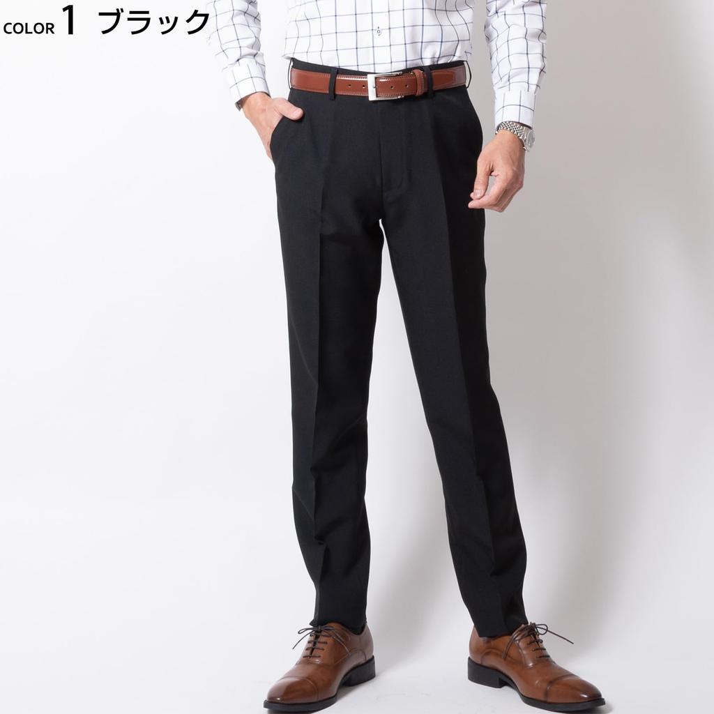 no for washable inseam waist 76cm [United Gold] Men's slacks, hemmed, pleats, spring, summer, fall, business, [1] Black, 71cm,