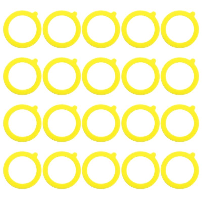 20Pcs Jar Sealing Rings Airtight Silicone Replacement Gaskets Leakproof Airtight Seal Rings for Regular Mouth Canning Jar жёлтый