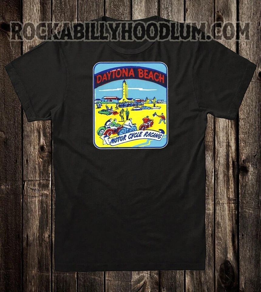 Hot Rod Tee T Shirt Drag Race Racing Vtg Daytona Florida Beach Motorcycle Racing S