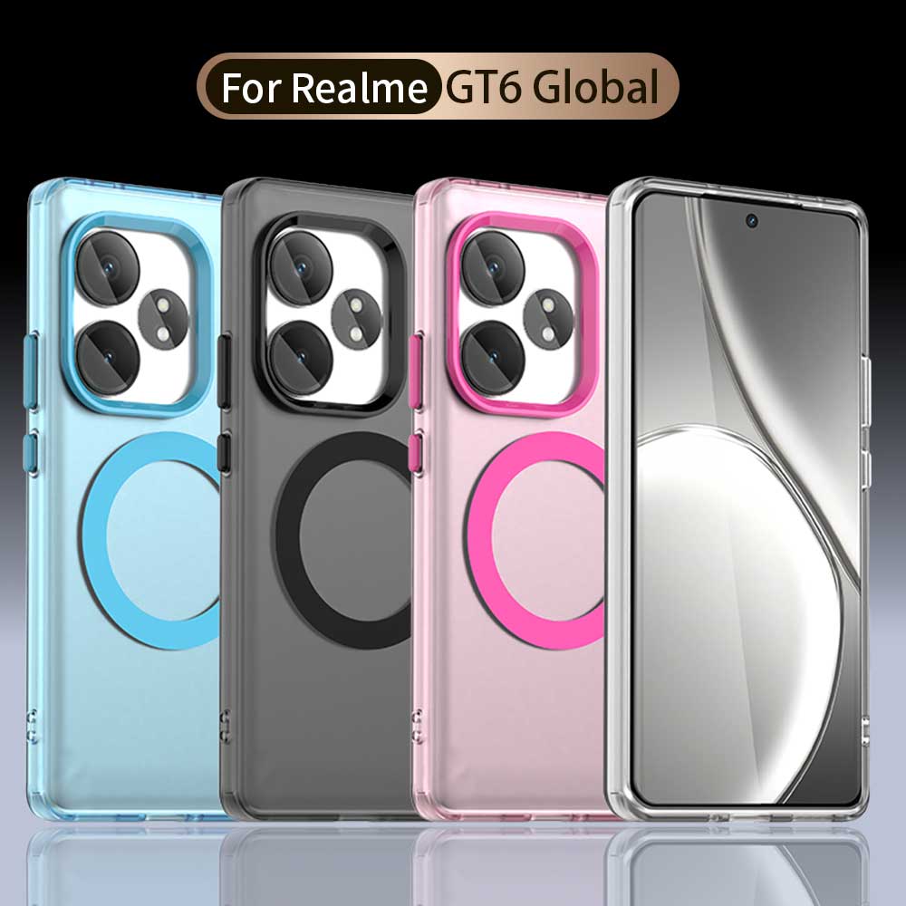 Magsafe Matte Phone Case For Realme GT6 (Global) Magnetic Wireless Charging For Realme GT 6T Neo6 Neo6 SE Shockproof Back Cover