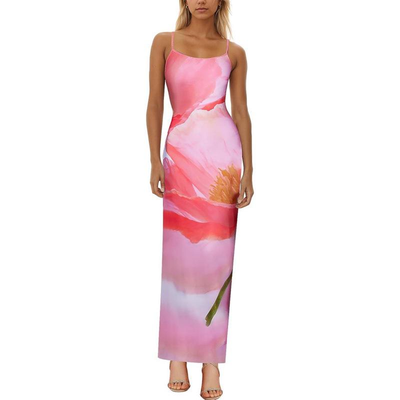 Sexy bedrucktes Spaghettiträgerkleid im europäischen und amerikanischen Stil - Heißer Verkauf im Frühling/Sommer