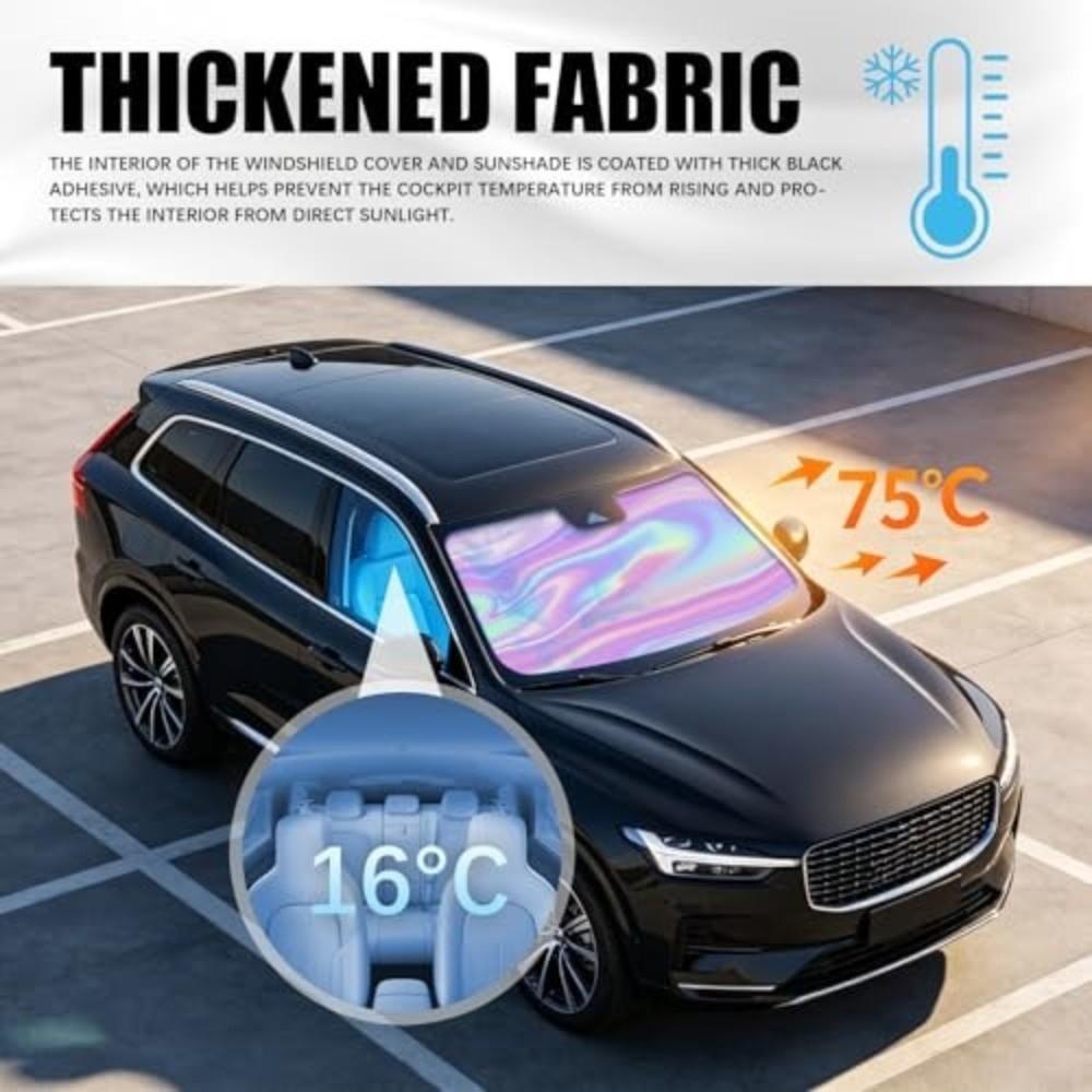 Foldable Design Car Sunshade Cover UV Heat Blocker Front Window Protector  Car Front Window
