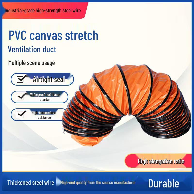 

Thickened PVC Retractable Ventilation Duct: Flame Retardant, Acid & Alkali Resistant, High-Temperature Waterproof Exhaust Hose for Kitchen & Toilet. Diameter 350mm x Length 1m