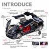 1/18 Scale Pagani Huayra Dinastia Alloy Sports Car Model Diecasts Metal Racing Car Model Simulation Sound and Light Childrens Toy Gift
