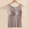 Large size lace ice silk underwear women's integrated fixed cup ring non-marking gathering anti-sagging sports vest bra cover