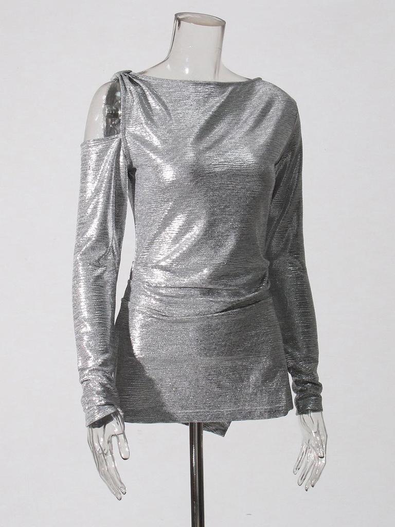 Sassy & Spicy 2025 Summer Shiny Off-Shoulder Slimming Top for Women