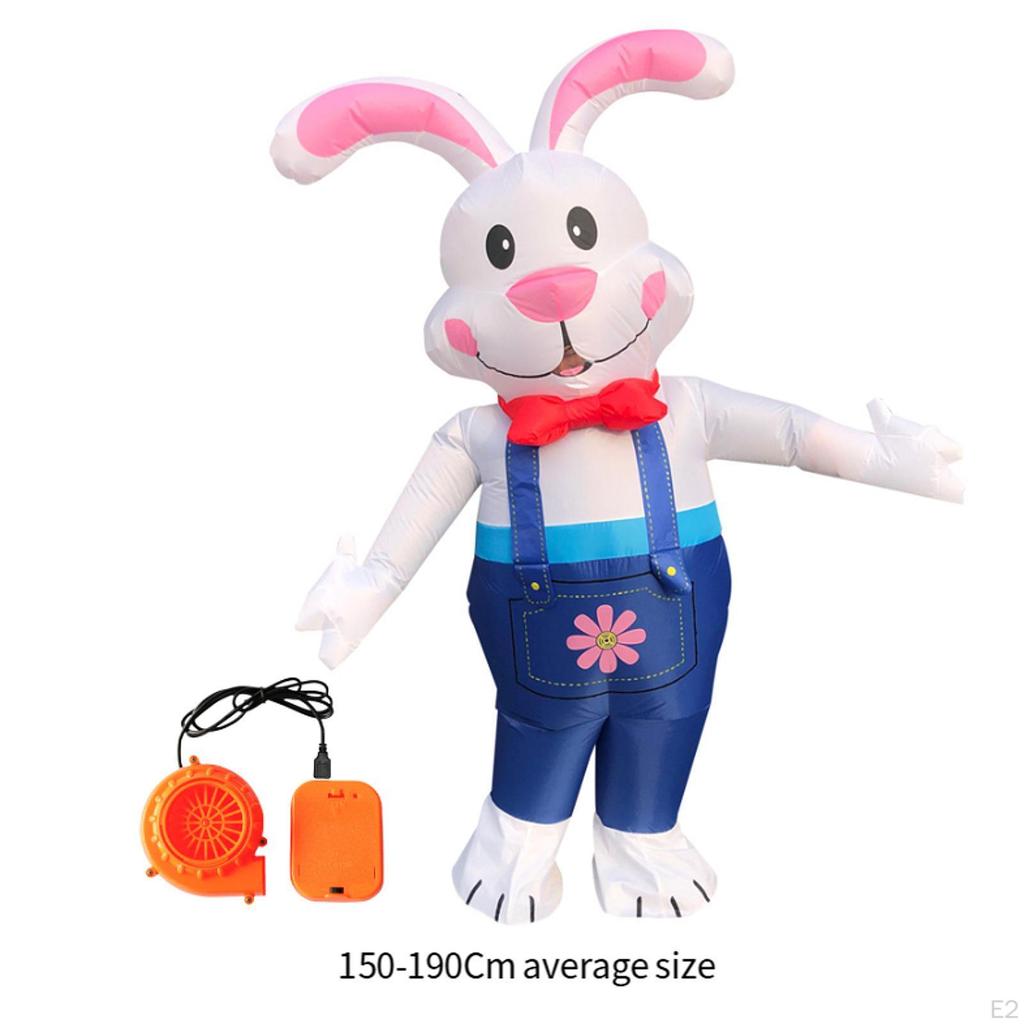 Easter Rabbit Inflatable Costume, Dress Up Full Body Bunny Suit for Christmas