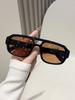 Double beam pilot sunglasses sunscreen fashion box sunglasses new trend versatile personality sunglasses