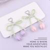 Handmade Tulip Pendant Car Keyring Heart Bag Charm Trendy Pearl Tulip Keychain  Men