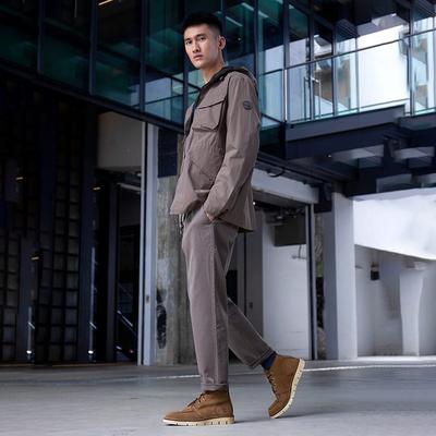 Chukka Top Grain Cow Leather Thermal Height Increasing Ankle Length Outdoor Boots Men's A41Z1