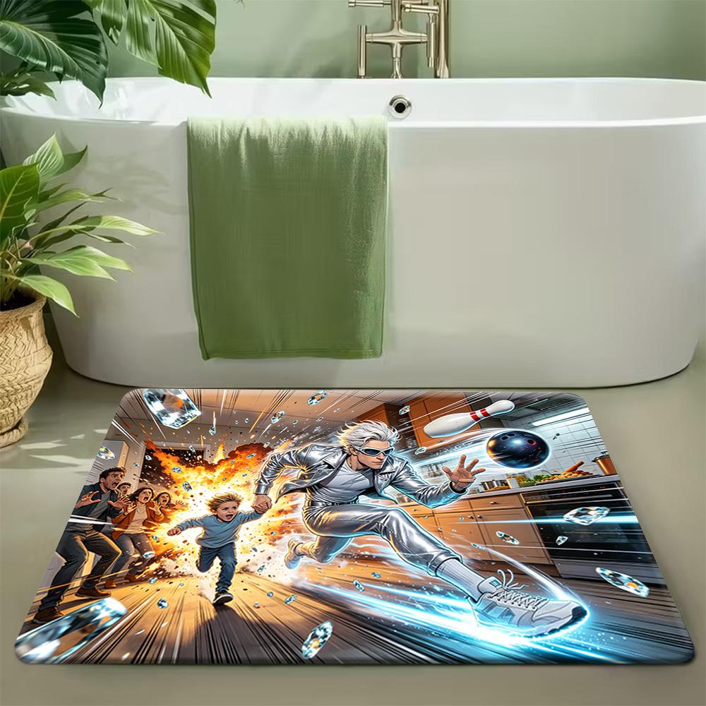 1pc Marvel Themed Captain America Doormat for Entryway/Bedroom/Living Room, Non Slip Floor Mat Gift for Marvel Fans & Superher