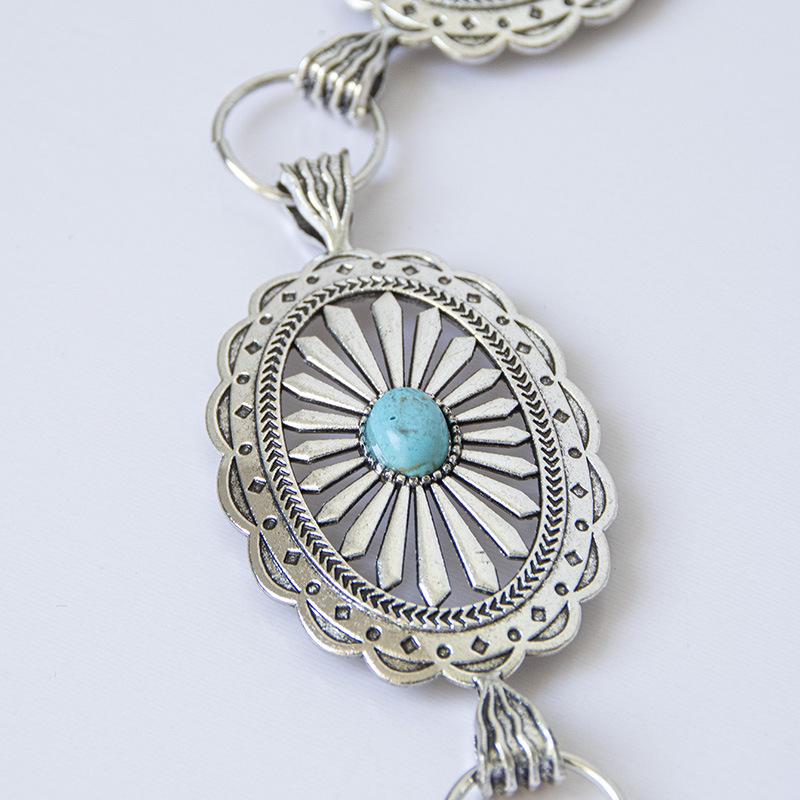 High-End Bohemian Turquoise Waist Chain for Women - Retro Style