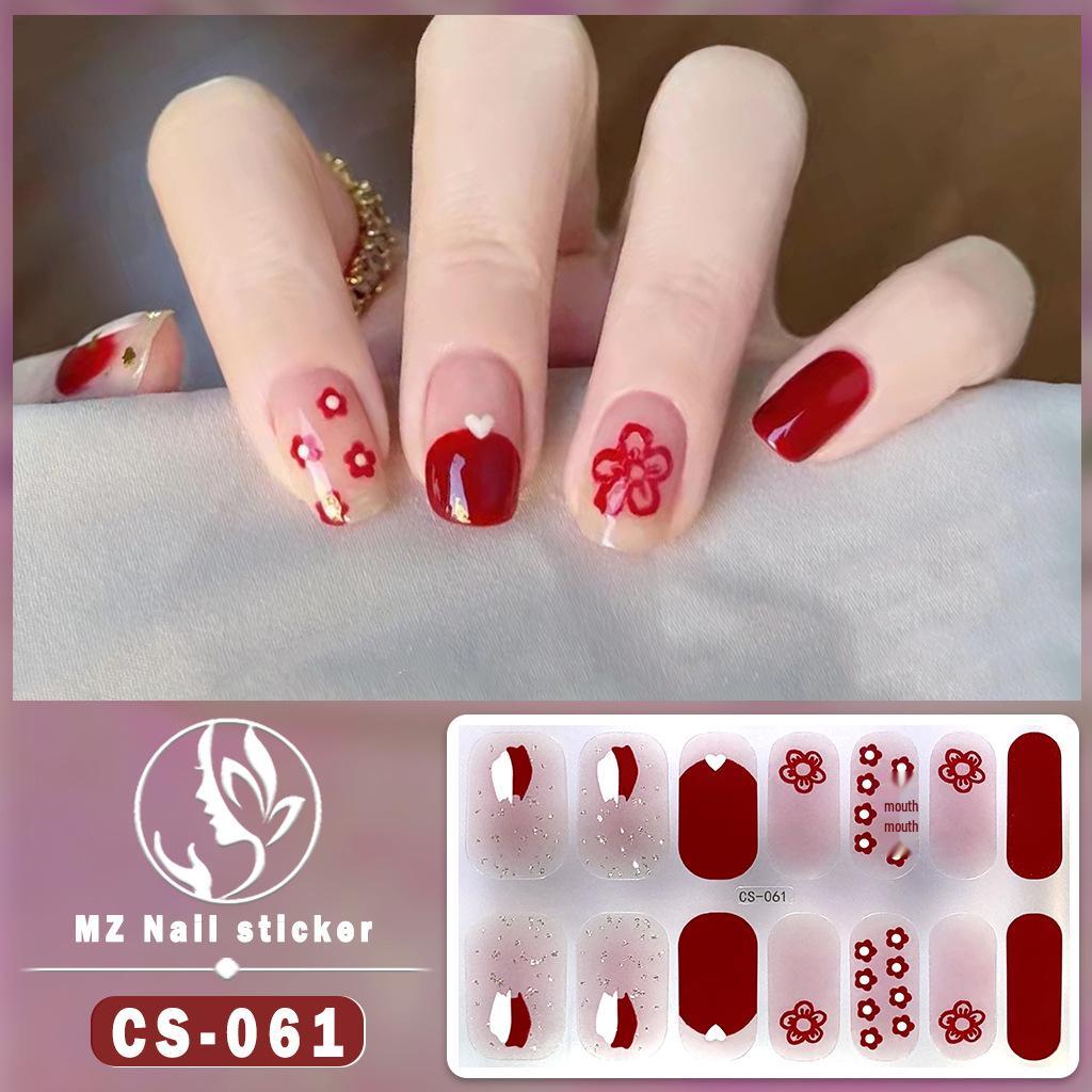 No-Bake Waterproof 3D Detachable Nail Stickers - Long-Lasting Small Fresh Full Nail Art.