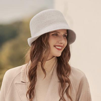 Bucket Hat Knitted Wool Basin Hat Women's Autumn Wool Winter Warm Hat Coil Hat