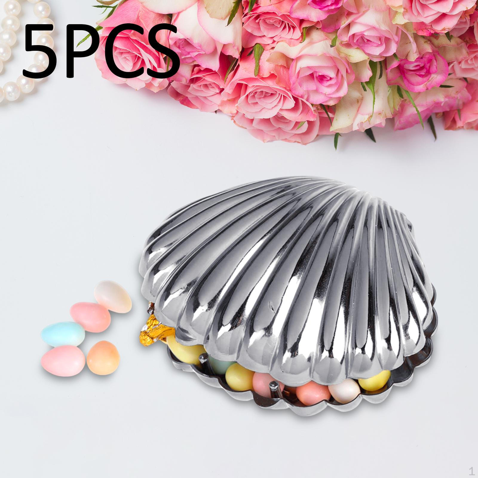 

5 Pieces Delicate Jewelry Organizer Case Decoration Party Favor Gift Portable Candy Box for Dresser Argent