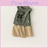 Childrens Summer Cotton Sleeveless Shorts Set For Boys With Letter Pattern And Soft Fabric