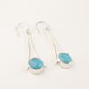 Blue Cat's Eye Gemstone 925 Sterling Silver Jewelry Handcrafted Earrings 2.63" EE-136-39