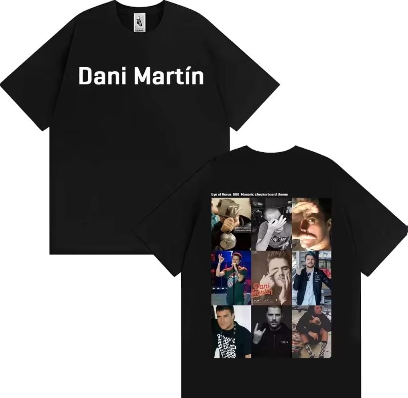 Dani Martín 25th Anniversary Album Merch Graphic T-Shirt, Unisex Fashion Hip Hop Streetwear, Pure Cotton Comfortable Loose Fit