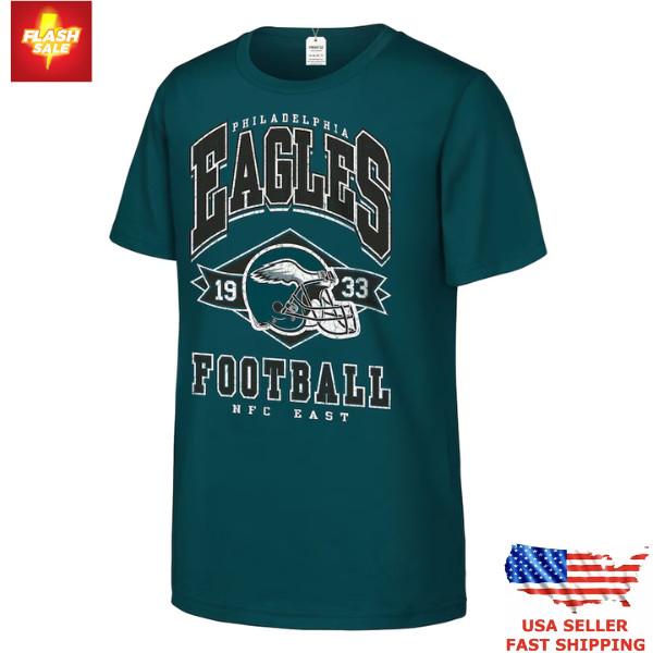 New Apparel Youth Outerstuff Midnight Green Philadelphia Eagles Kick Off T-Shirt S