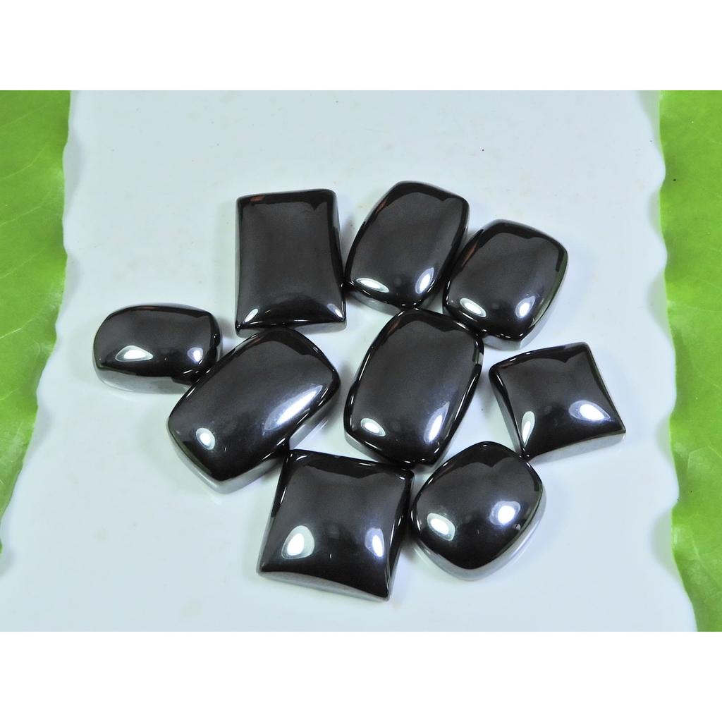 330Cts. Natural Hematite Octagon Cabochon Gemstone 9Pcs Lot 12X17-15X23MM A-294