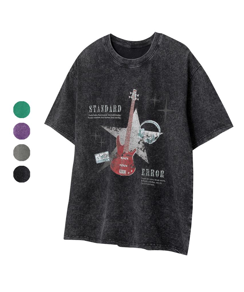 STANDARDERROR 87-Stan255 Universe Strum Vintage Pigment Short Sleeve T-Shirt (4 Colors)