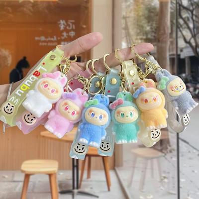 Tide Play Flocking Bow Rabub Doll Keychain Pendant Series Bag Pendant Keychain Pendant