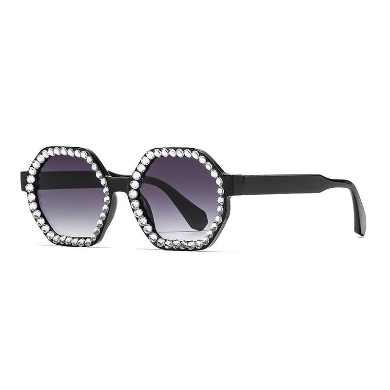 Polygon Pearl Sunglasses With Uv400 Protection For Fashionable Outdoor Activities BrightBlackDoubleGray