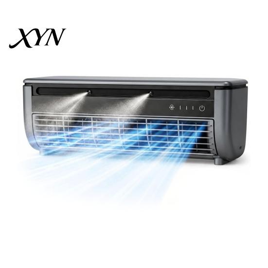 Drill-free Wall Mount Fan Portable Mini Split Air Conditioner Fan, Adjustable Speeds Energy Saving Misting Speed Personal Cooling Quiet Desk for Home