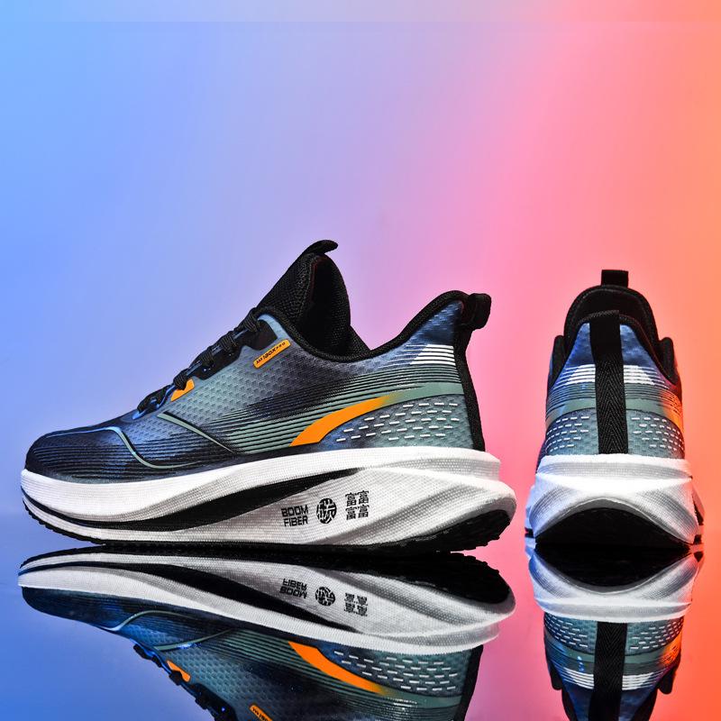 Herrenschuhe 2024 lässig vielseitig Mode echt explosives Carbonboard Sport Freizeitschuhe Mesh Laufschuhe