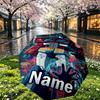 Custom Name Personalized Transformers Print Umbrella, Auto Open Close, 8‑Rib Sturdy Frame, Commute Camping Hiking Use, Birthday Gift